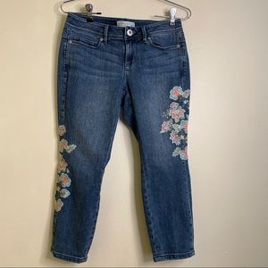 J. Jill Cape Cod Embroidered Cropped Jeans